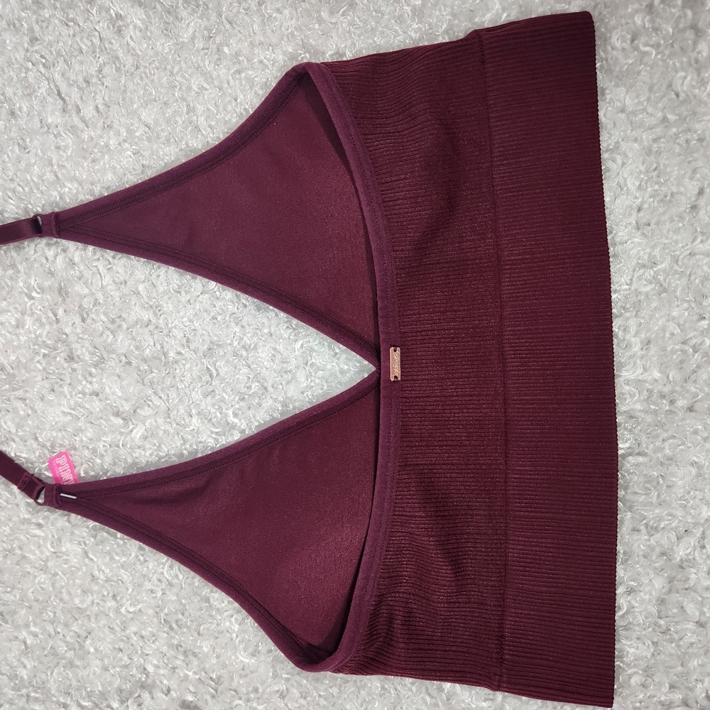 PINK Victoria's Secret Burgundy Bralette NWT Size M - Picture 2 of 8